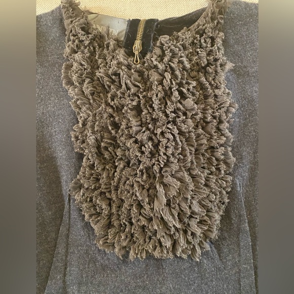 LANVIN WINTER 2006 SIZE 40 WOOL RUFFLE BIB LONG SLEEVE TOP - Picture 5 of 5